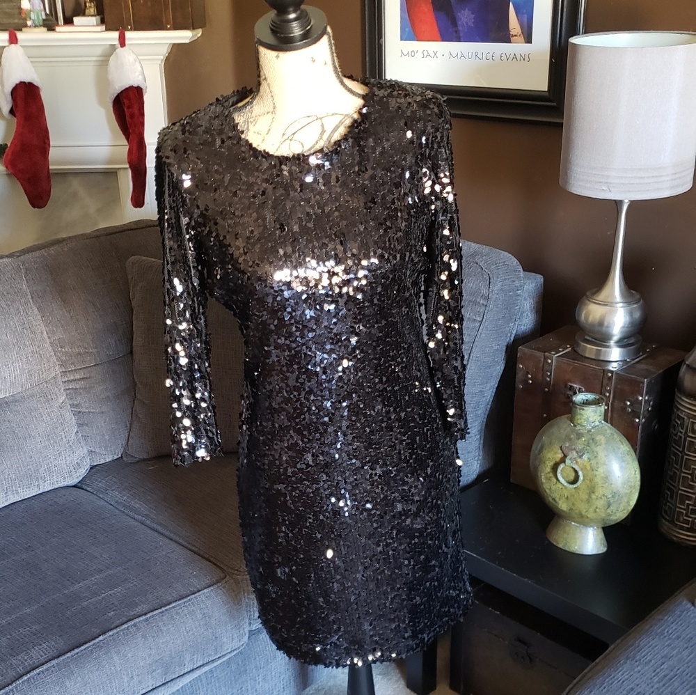 Black Sequin Dress